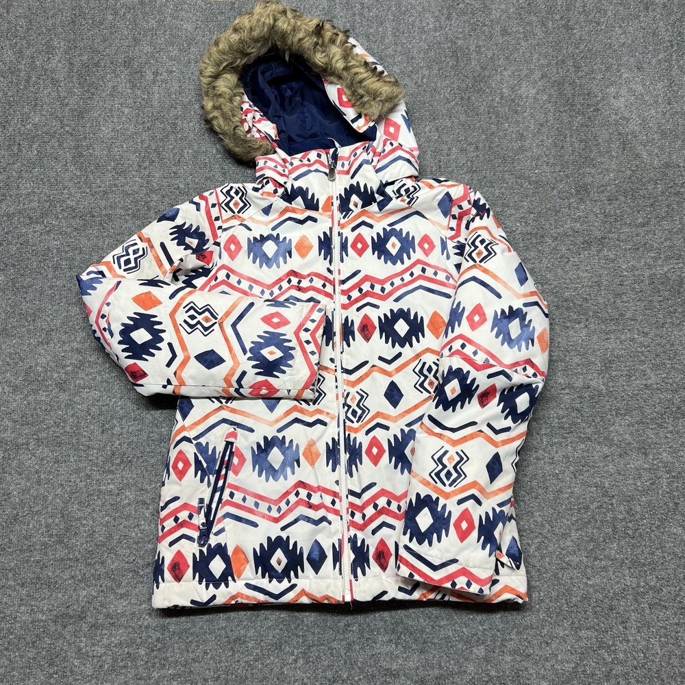 Roxy Ski Jacket Girls 14 XL Multicolor Hooded DryFlight 10K Insulated Winter